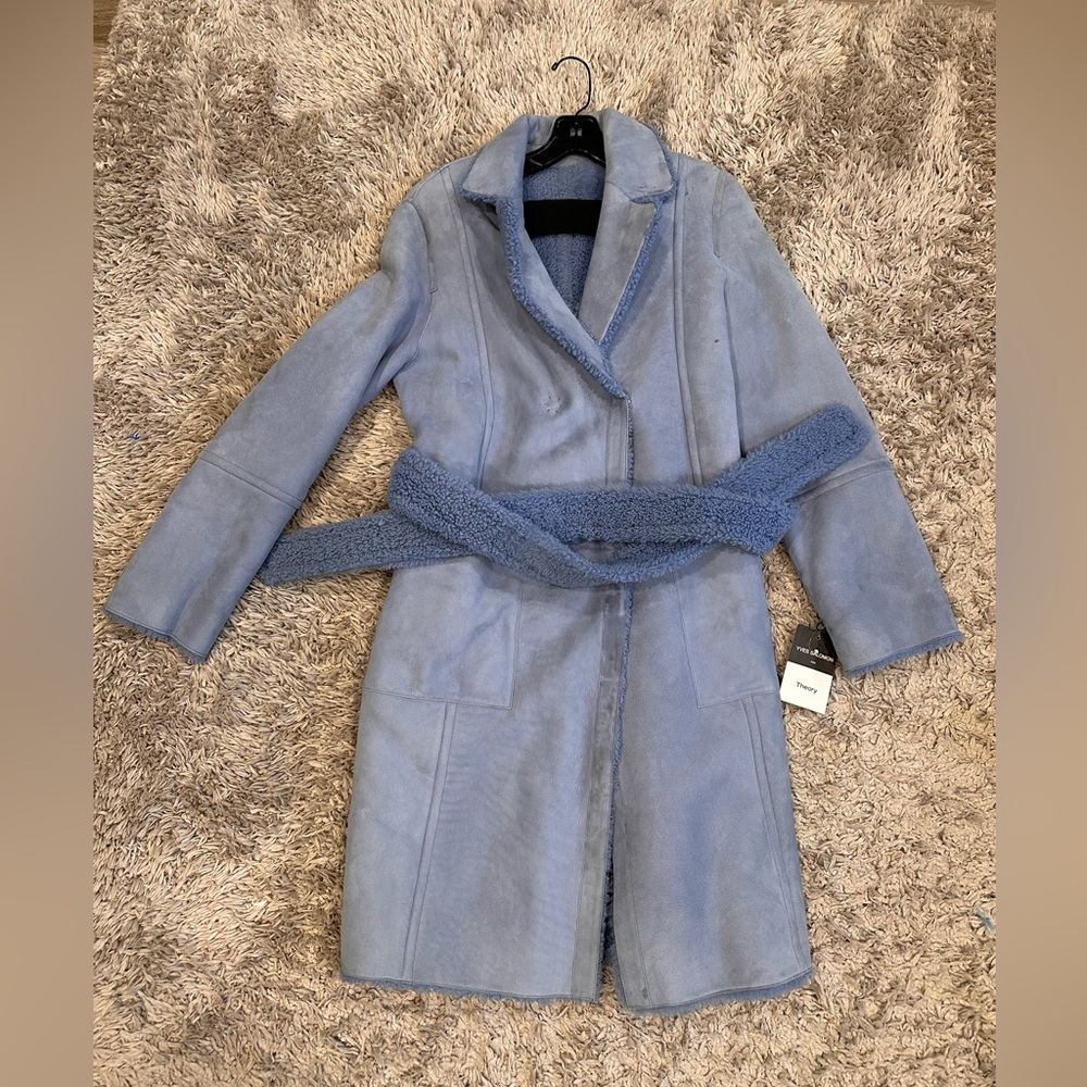Yves Salomon/ Theory Blue Reversible Women’s Coat Size 36